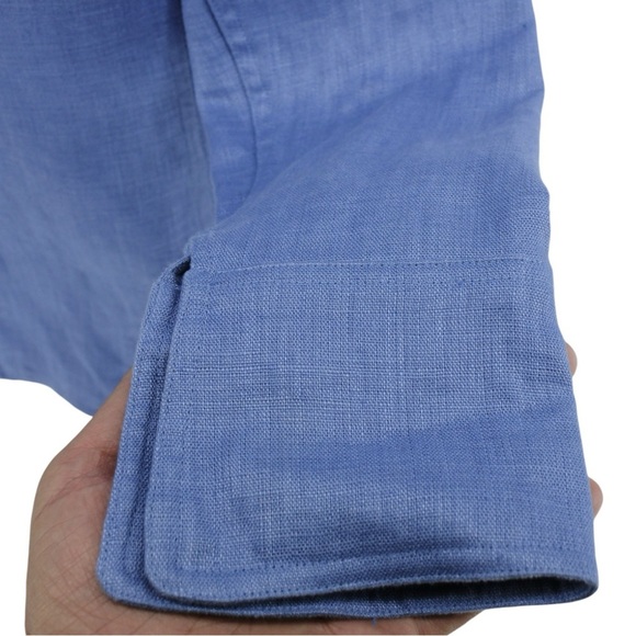 Nycard Collection Bright Sky Blue Linen Summer Chic Blazer Women’s Size 10 - Picture 5 of 9